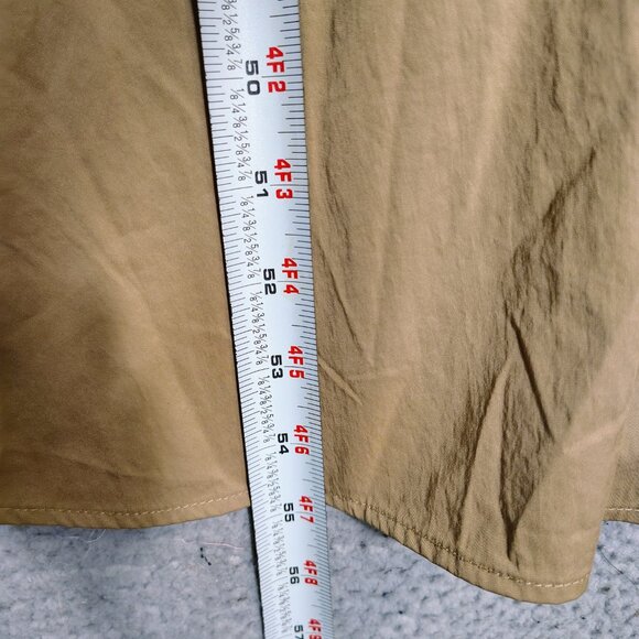Abercrombie & Fitch Maxi Dress Women's XL Tan Elastic Waist Short Sleeve Utility - Picture 10 of 12